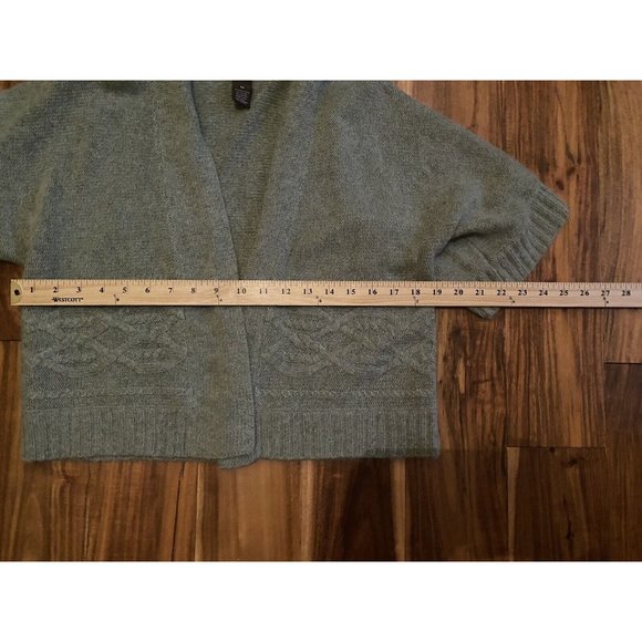 Fenn Wright Manson Womens Open Front Cardigan Sweater Green Short Sleeve Medium - Picture 4 of 5